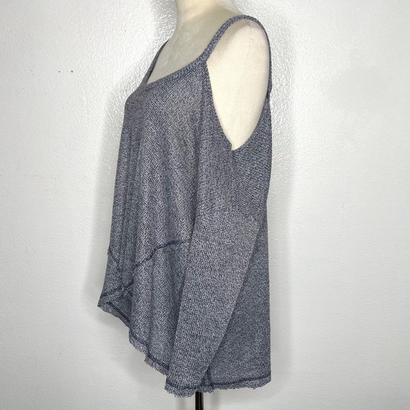 ANTHROPOLOGIE Deletta Millipa Cold Shoulder Pullover Sweater Navy Size Small - Picture 6 of 11